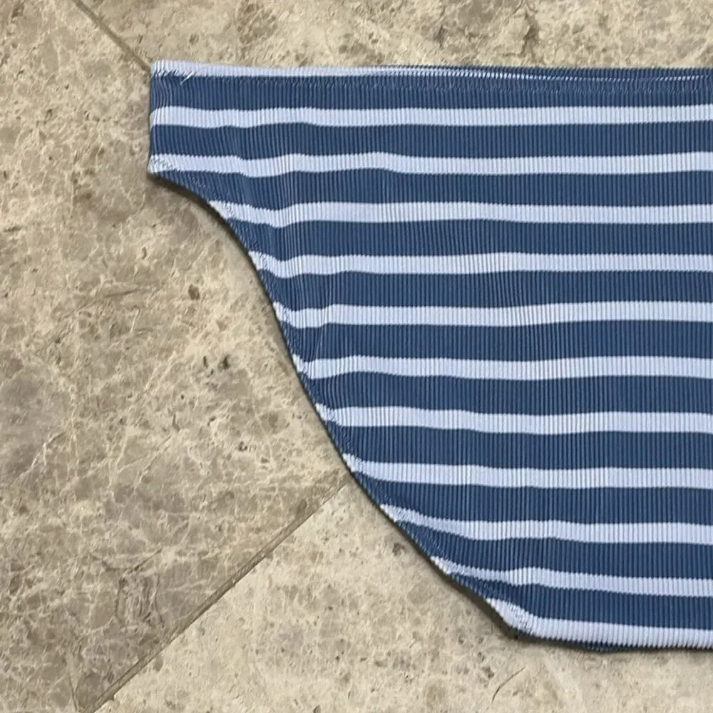 Aerie Women's Ribbed Blue Striped XXL Swim Bottoms NWOT